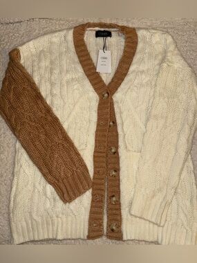 Cider Oversized Two Tone Cardigan